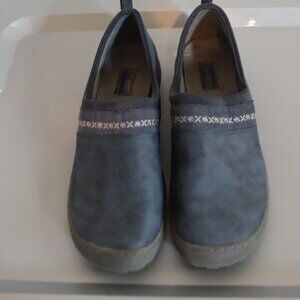 JBU by Jambu Women's Becca Moccasin Blue Womens Size 10 W Memory Foam Faux Fur